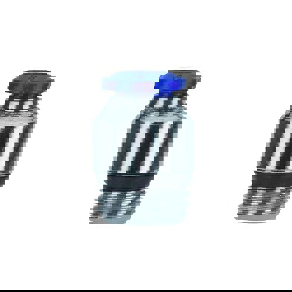 Push-To-Connect Tube to Universal Thread Tube Fitting: Male with Internal Hex, Straight, #10-32 Thread, 1/4